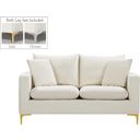 The appearance of Naomi Velvet Loveseat In Cream designed by Meridian in the modern / contemporary interior design. This cream velvet piece of furniture was selected by 1StopBedrooms from Naomi Collection to add a touch of cosiness and style into your home. Sku: 633Cream-L. Material: Velvet.