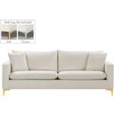 The appearance of Naomi Velvet Sofa In Cream designed by Meridian in the modern / contemporary interior design. This cream velvet piece of furniture was selected by 1StopBedrooms from Naomi Collection to add a touch of cosiness and style into your home. Sku: 633Cream-S. Material: Velvet.