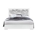 Naomi Marble King Bed with LED In Silver