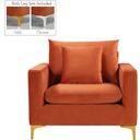 Naomi Velvet Chair In Cognac
