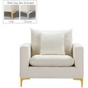 The appearance of Naomi Velvet Chair In Cream designed by Meridian in the modern / contemporary interior design. This cream velvet piece of furniture was selected by 1StopBedrooms from Naomi Collection to add a touch of cosiness and style into your home. Sku: 633Cream-C. Material: Velvet.