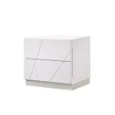 The appearance of Naples White Lacquer Nightstand designed by J&M in the modern / contemporary interior design. This white piece of furniture was selected by 1StopBedrooms from Naples Collection to add a touch of cosiness and style into your home. Sku: 17686-NS. Material: Wood.