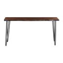 The appearance of Nature'S Edge Counter Height Sofa Dining Table In Chestnut designed by Jofran in the rustic / southwestern interior design. This chestnut piece of furniture  was selected by 1StopBedrooms from Nature'S Edge Collection to add a touch of cosiness and style into your home. Sku: 1781-72. Table Top Shape: Free Form. Size: 18" x 72". Material: Acacia.