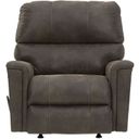 The appearance of Navi Rocker Recliner In Smoke designed by Signature Design by Ashley in the modern / contemporary interior design. This smoke piece of furniture was selected by 1StopBedrooms from Navi Collection to add a touch of cosiness and style into your home. Sku: 9400225. Material: Faux Leather.