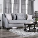 The appearance of Nefyn Gray Sofa designed by Furniture of America in the transitional interior design. This gray piece of furniture was selected by 1StopBedrooms from Nefyn Collection to add a touch of cosiness and style into your home. Sku: SM2670-SF. Material: Wood.