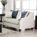 The appearance of Nefyn Ivory Loveseat designed by Furniture of America in the transitional interior design. This white piece of furniture was selected by 1StopBedrooms from Nefyn Collection to add a touch of cosiness and style into your home. Sku: SM2669-LV. Material: Wood.