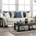 The appearance of Nefyn Ivory Sofa designed by Furniture of America in the transitional interior design. This white piece of furniture was selected by 1StopBedrooms from Nefyn Collection to add a touch of cosiness and style into your home. Sku: SM2669-SF. Material: Wood.