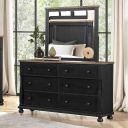 The appearance of Neue Mills Dresser In Farmhouse Black and Rustic Oak designed by Furniture of America in the modern / contemporary interior design. This farmhouse black/rustic oak piece of furniture was selected by 1StopBedrooms from Neue Mills Collection to add a touch of cosiness and style into your home. Sku: FM79009BK-D. Material: Solid Rubberwood.