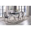 The appearance of Neuveville Dining Table In Black and Chrome designed by Furniture of America in the glam interior design. This black and chrome piece of furniture was selected by 1StopBedrooms from Neuveville Collection to add a touch of cosiness and style into your home. Sku: CM3903BK-T-1;CM3903T-2;CM3903T-3. Table Top Shape: Rectangular. Material: Stainless Steel. Size: 79" x 39".