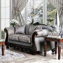 The appearance of Newdale Loveseat In Gray designed by Furniture of America in the traditional interior design. This gray piece of furniture  was selected by 1StopBedrooms from Newdale Collection to add a touch of cosiness and style into your home. Sku: SM6424-LV. Material: Chenille.