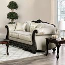 The appearance of Newdale Loveseat In Ivory designed by Furniture of America in the traditional interior design. This ivory piece of furniture  was selected by 1StopBedrooms from Newdale Collection to add a touch of cosiness and style into your home. Sku: SM6425-LV. Material: Chenille.
