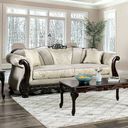 The appearance of Newdale Sofa In Ivory designed by Furniture of America in the traditional interior design. This ivory piece of furniture  was selected by 1StopBedrooms from Newdale Collection to add a touch of cosiness and style into your home. Sku: SM6425-SF. Material: Chenille.