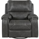 The appearance of Newnan Swivel Glider Reclining Chair In Gray designed by Homelegance in the traditional interior design. This gray piece of furniture  was selected by 1StopBedrooms from Newnan Collection to add a touch of cosiness and style into your home. Sku: 8549GRY-1. Material: Faux Leather.