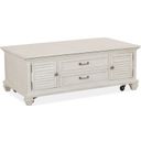 The appearance of Newport Alabaster Lift Top Cocktail Table designed by Magnussen in the transitional interior design. This white piece of furniture  was selected by 1StopBedrooms from Newport Collection to add a touch of cosiness and style into your home. Sku: T5430-50. Material: Pine.