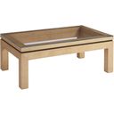The appearance of Newport Harbor Raffia Cocktail Table In Sandstone designed by Barclay Butera in the transitional interior design. This sandstone piece of furniture  was selected by 1StopBedrooms from Newport Collection to add a touch of cosiness and style into your home. Sku: 920-947. Material: Wood.