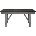The appearance of Newport Trestle Table Set In Smokey Gray With Carbon Gray Top designed by Liberty in the transitional interior design. This gray piece of furniture  was selected by 1StopBedrooms from Newport Collection to add a touch of cosiness and style into your home. Sku: 131-P4094;131-T4094. Table Top Shape: Rectangular. Material: Rubberwood. Size: 94" x 40".