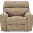 The appearance of Next-Gen DuraPella Power Recliner In Sand designed by Signature Design by Ashley in the modern / contemporary interior design. This sand piece of furniture was selected by 1StopBedrooms from Next-Gen Durapella Collection to add a touch of cosiness and style into your home. Sku: 6100413. Material: Faux Leather.