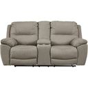 The appearance of Next-Gen Gaucho Power Reclining Console Loveseat In Putty designed by Signature Design by Ashley in the modern / contemporary interior design. This putty piece of furniture was selected by 1StopBedrooms from Next-Gen Gaucho Collection to add a touch of cosiness and style into your home. Sku: 5420396. Material: Leather.