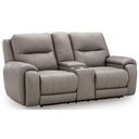 Nightfall Mania Power Reclining Loveseat with Audio Seating In Ash