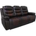 The appearance of Nikko Sofa with Dual Recliner In Brown designed by New Classic in the modern / contemporary interior design. This brown piece of furniture was selected by 1StopBedrooms from Nikko Collection to add a touch of cosiness and style into your home. Sku: U7005-30-BRN. Material: Faux Leather.