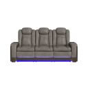 Niven Power Motion Sofa with Power Headrest and LED In Grey and Brown