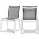 The appearance of Nizuc Water Resistant Fabric Outdoor Patio Aluminum Mesh Dining Chair Set of 2 In Grey designed by Meridian in the modern / contemporary interior design. This grey piece of furniture was selected by 1StopBedrooms from Nizuc Collection to add a touch of cosiness and style into your home. Sku: 368Grey-C. Material: Aluminum.