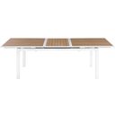 The appearance of Nizuc Wood Look Accent Paneling Outdoor Patio Extendable Aluminum Dining Table In Brown designed by Meridian in the modern / contemporary interior design. This brown piece of furniture was selected by 1StopBedrooms from Nizuc Collection to add a touch of cosiness and style into your home. Sku: 365-T. Material: Aluminum. Table Top Shape: Rectangular.