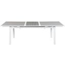 The appearance of Nizuc Wood Look Accent Paneling Outdoor Patio Extendable Aluminum Dining Table In Grey designed by Meridian in the modern / contemporary interior design. This grey piece of furniture was selected by 1StopBedrooms from Nizuc Collection to add a touch of cosiness and style into your home. Sku: 366-T. Material: Aluminum. Table Top Shape: Rectangular.