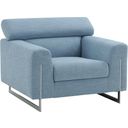 Noho Serena Modern Lounge Chair with Adjustable Headrests In Silver and Blue