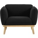 The appearance of Nolita Boucle Fabric Chair In Black designed by Meridian in the transitional interior design. This black piece of furniture was selected by 1StopBedrooms from Nolita Collection to add a touch of cosiness and style into your home. Sku: 159Black-C. Material: Boucle.