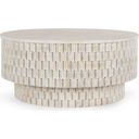 The appearance of Norwood 40 Inch Round Coffee Table In Cream designed by Classic Home in the traditional interior design. This cream piece of furniture  was selected by 1StopBedrooms from Norwood Collection to add a touch of cosiness and style into your home. Sku: 51011786. Material: Mango Wood.