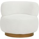 The appearance of Novella Swivel Chair In White designed by Homelegance in the glam interior design. This white piece of furniture was selected by 1StopBedrooms from Novella Collection to add a touch of cosiness and style into your home. Sku: 8568WH-1. Material: Boucle.