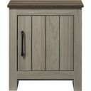 The appearance of Nyla 16 Inch End Table with Cabinet Door In Gray Oak designed by Lilola Home in the modern / contemporary interior design. This gray oak piece of furniture  was selected by 1StopBedrooms from Nyla Collection to add a touch of cosiness and style into your home. Sku: 97017. Material: Wood.