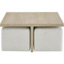 The appearance of Oasis Cocktail Table with Ottomans In Dockside Tan designed by Universal in the transitional interior design. This dockside tan piece of furniture was selected by 1StopBedrooms from Oasis Collection to add a touch of cosiness and style into your home. Sku: U533828. Material: Wood.