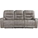 The appearance of Oberon Double Reclining Sofa In Brown and Gray designed by Homelegance in the modern / contemporary interior design. This brown and gray piece of furniture was selected by 1StopBedrooms from Oberon Collection to add a touch of cosiness and style into your home. Sku: 9634GBR-3. Material: Microfiber.