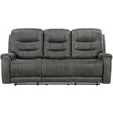 The appearance of Oberon Double Reclining Sofa In Gray designed by Homelegance in the modern / contemporary interior design. This gray piece of furniture was selected by 1StopBedrooms from Oberon Collection to add a touch of cosiness and style into your home. Sku: 9634DGY-3. Material: Microfiber.