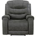 The appearance of Oberon Reclining Chair In Gray designed by Homelegance in the modern / contemporary interior design. This gray piece of furniture was selected by 1StopBedrooms from Oberon Collection to add a touch of cosiness and style into your home. Sku: 9634DGY-1. Material: Microfiber.