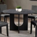 The appearance of Oberto Round Dining TableDark Gray designed by Furniture of America in the transitional interior design. This dark gray piece of furniture  was selected by 1StopBedrooms from Oberto Collection to add a touch of cosiness and style into your home. Sku: SL3406DG-RT. Table Top Shape: Round. Material: Rubberwood. Size: 47".