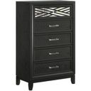 The appearance of Obsidian Chest In Black designed by New Classic in the modern / contemporary interior design. This black piece of furniture  was selected by 1StopBedrooms from Obsidian Collection to add a touch of cosiness and style into your home. Sku: B1655-070. Material: Wood.