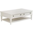 The appearance of Ocean Breeze Palm Coast Rectangular Cocktail Table In Sand designed by Tommy Bahama in the transitional interior design. This sand piece of furniture  was selected by 1StopBedrooms from Ocean Breeze Collection to add a touch of cosiness and style into your home. Sku: 570-949. Material: Wood.