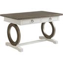 The appearance of Ocean Breeze Sawgrass Bistro Table In Sand designed by Tommy Bahama in the transitional interior design. This sand piece of furniture  was selected by 1StopBedrooms from Ocean Breeze Collection to add a touch of cosiness and style into your home. Sku: 570-873. Material: Wood. Table Top Shape: Rectangular.