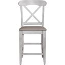 The appearance of Ocean Isle Upholstered Back Counter Chair Set Of 2 In White designed by Liberty in the traditional interior design. This white piece of furniture was selected by 1StopBedrooms from Ocean Isle Collection to add a touch of cosiness and style into your home. Sku: 303W-B300124. Material: Rubberwood.