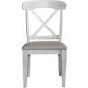 The appearance of Ocean Isle Upholstered X Back Side Chair Rta Set Of 2 designed by Liberty in the traditional interior design. This antique white piece of furniture was selected by 1StopBedrooms from Ocean Isle Collection to add a touch of cosiness and style into your home. Sku: 303W-C3001S. Material: Rubberwood.
