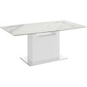 Olivia Dining Table With White Base and White Marbled Top