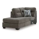 The appearance of Olten Left-Arm Facing Corner Chaise In Graphite designed by Signature Design by Ashley in the modern / contemporary interior design. This graphite piece of furniture  was selected by 1StopBedrooms from Olten Collection to add a touch of cosiness and style into your home. Sku: 3130516. Material: Fabric.