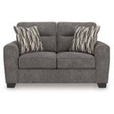 The appearance of Olten Loveseat In Graphite designed by Signature Design by Ashley in the modern / contemporary interior design. This graphite piece of furniture  was selected by 1StopBedrooms from Olten Collection to add a touch of cosiness and style into your home. Sku: 3130535. Material: Polyester.