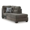 The appearance of Olten Right-Arm Facing Corner Chaise In Graphite designed by Signature Design by Ashley in the modern / contemporary interior design. This graphite piece of furniture  was selected by 1StopBedrooms from Olten Collection to add a touch of cosiness and style into your home. Sku: 3130517. Material: Fabric.