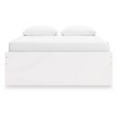The appearance of Onita Queen Platform Bed with 1 Side Storage In White designed by Signature Design by Ashley in the modern / contemporary interior design. This white piece of furniture was selected by 1StopBedrooms from Onita Collection to add a touch of cosiness and style into your home. Sku: B100-13;EB9630-261;EB9630-55;EB9630-95. Bed Type: Storage Bed. Bed Size: Queen.