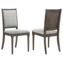 The appearance of Onslow Upholstered Dining Side Chair Set of 2 In Grey and Dark Brown designed by Coaster in the transitional interior design. This grey and dark brown piece of furniture was selected by 1StopBedrooms from Onslow Collection to add a touch of cosiness and style into your home. Sku: 108622. Material: Polyester.