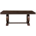 The appearance of Oratorio Cherry Extendable Trestle Dining Table designed by Homelegance in the modern / contemporary interior design. This brown piece of furniture  was selected by 1StopBedrooms from Oratorio Collection to add a touch of cosiness and style into your home. Sku: 5562-96;5562-96B. Table Top Shape: Rectangular. Material: Veneer. Size: 42" x 76".
